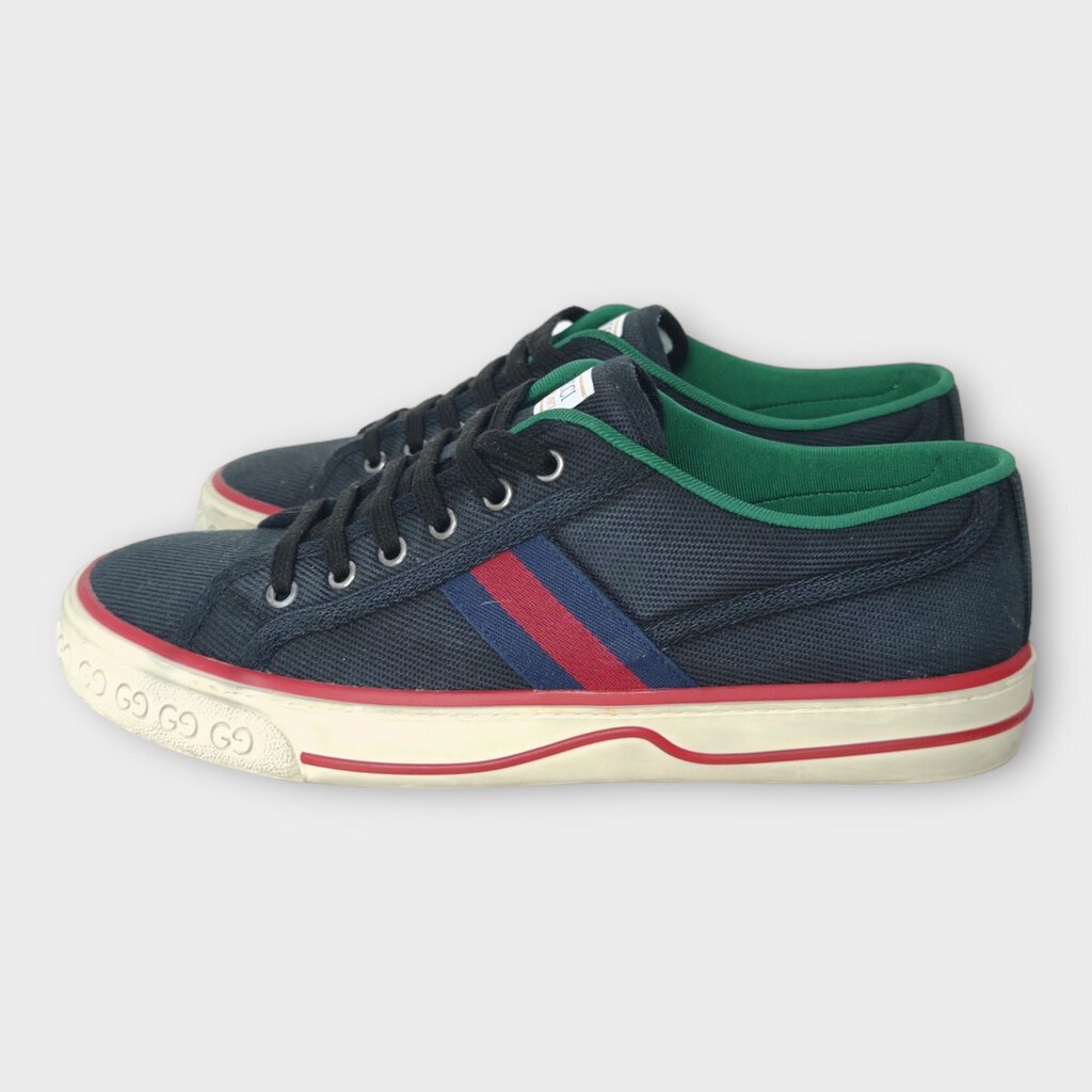 Gucci 海军蓝帆布 1977 网球运动鞋