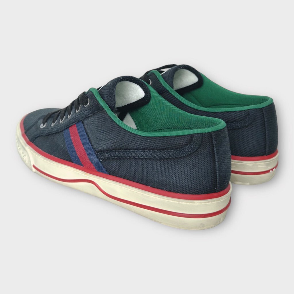 Gucci 海军蓝帆布 1977 网球运动鞋