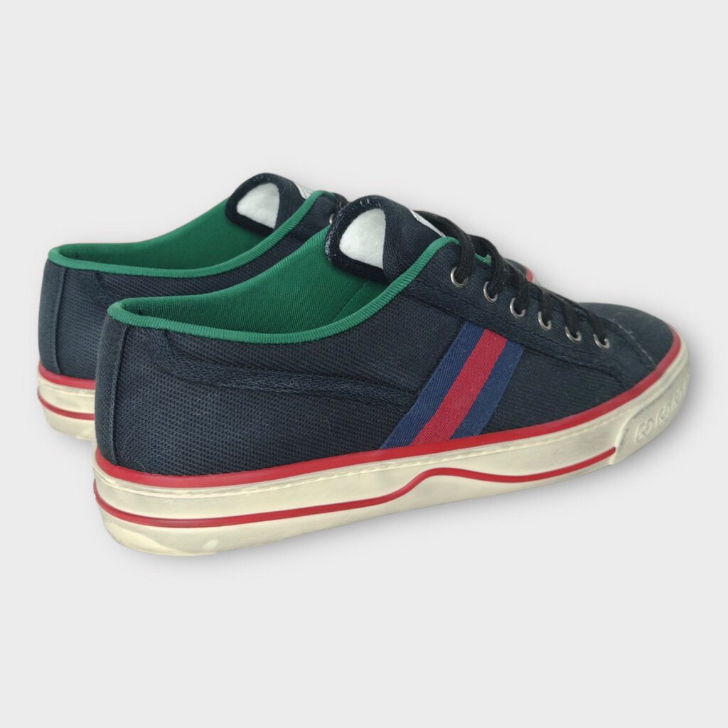 Gucci 海军蓝帆布 1977 网球运动鞋