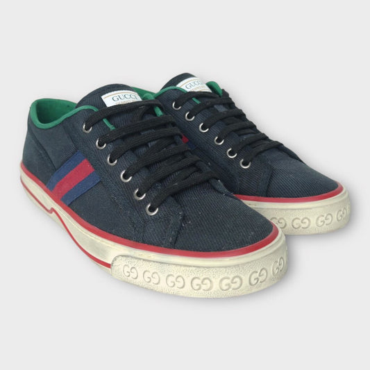 Gucci Navy Canvas 1977 Tennis Sneaker