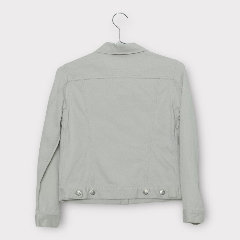 Helmut Lang 90s Light Grey Raw Silk Denim Jacket