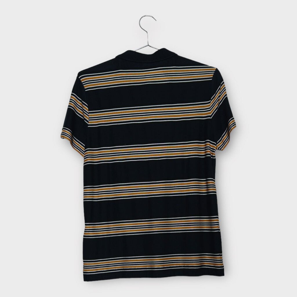 Navy Mustard Striped Polo