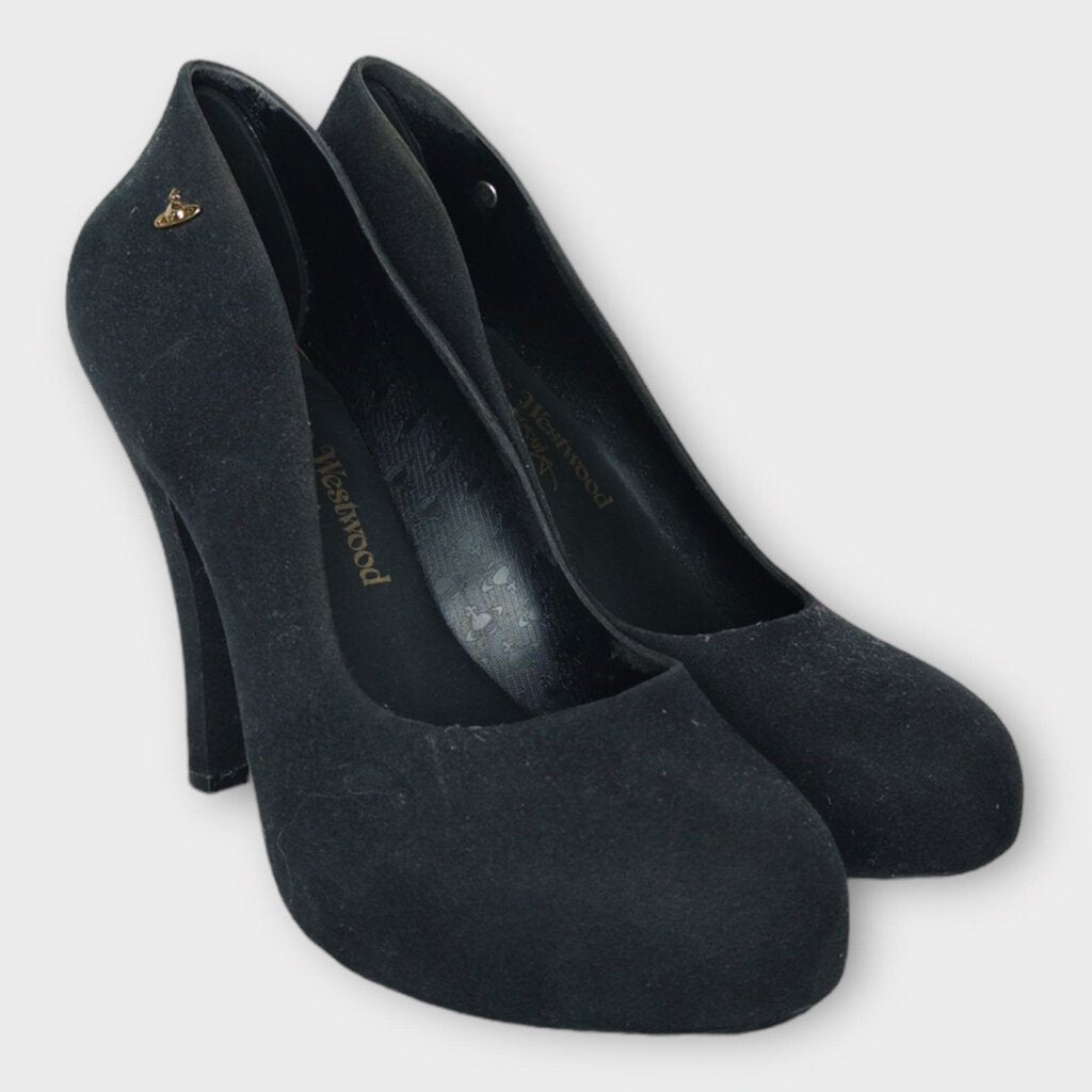 Melissa x Vivienne Westwood Anglomania Black Felted Pumps