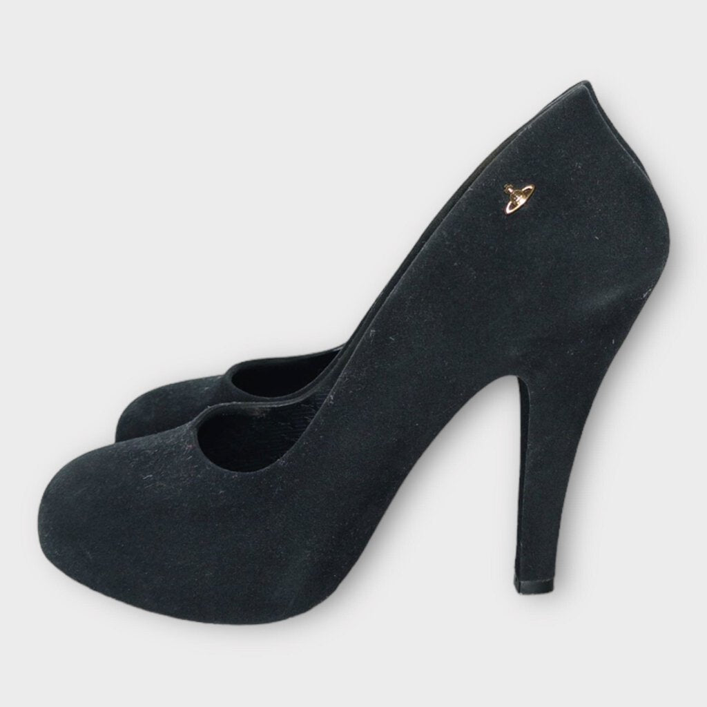 Melissa x Vivienne Westwood Anglomania Black Felted Pumps