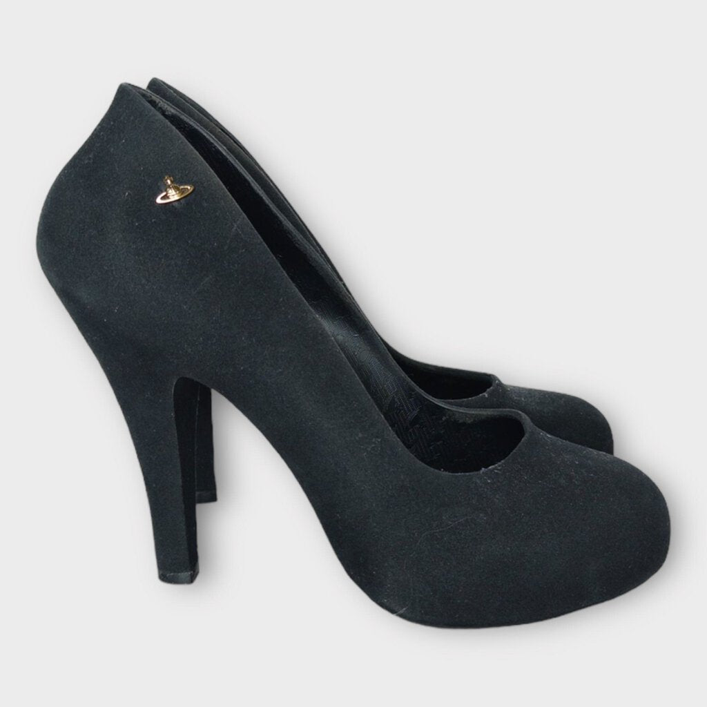 Melissa x Vivienne Westwood Anglomania Black Felted Pumps