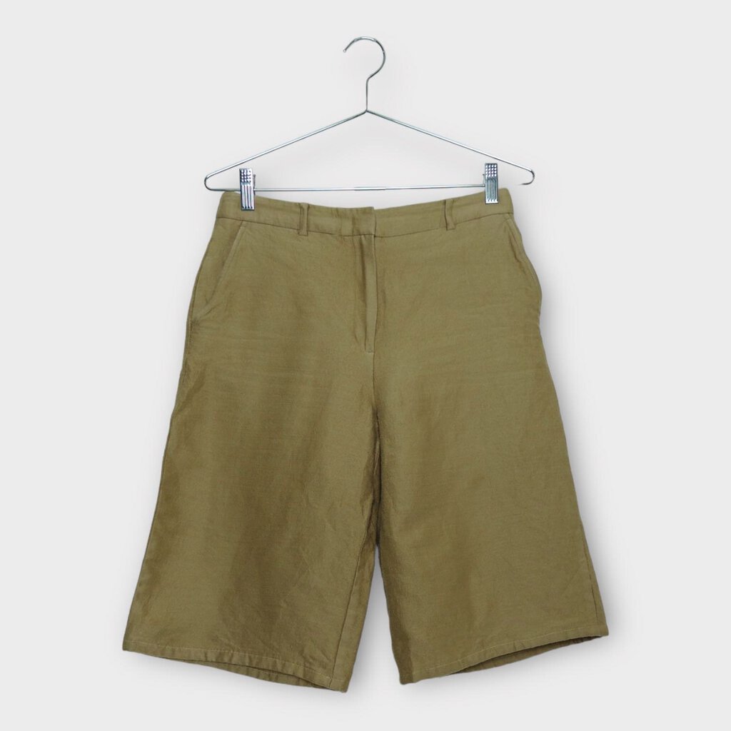 Recto Tan Wool Wide Leg Shorts