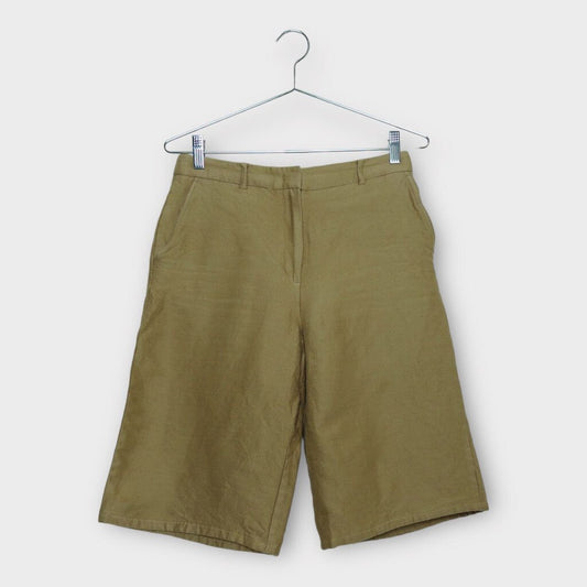 Recto Tan Wool Wide Leg Shorts